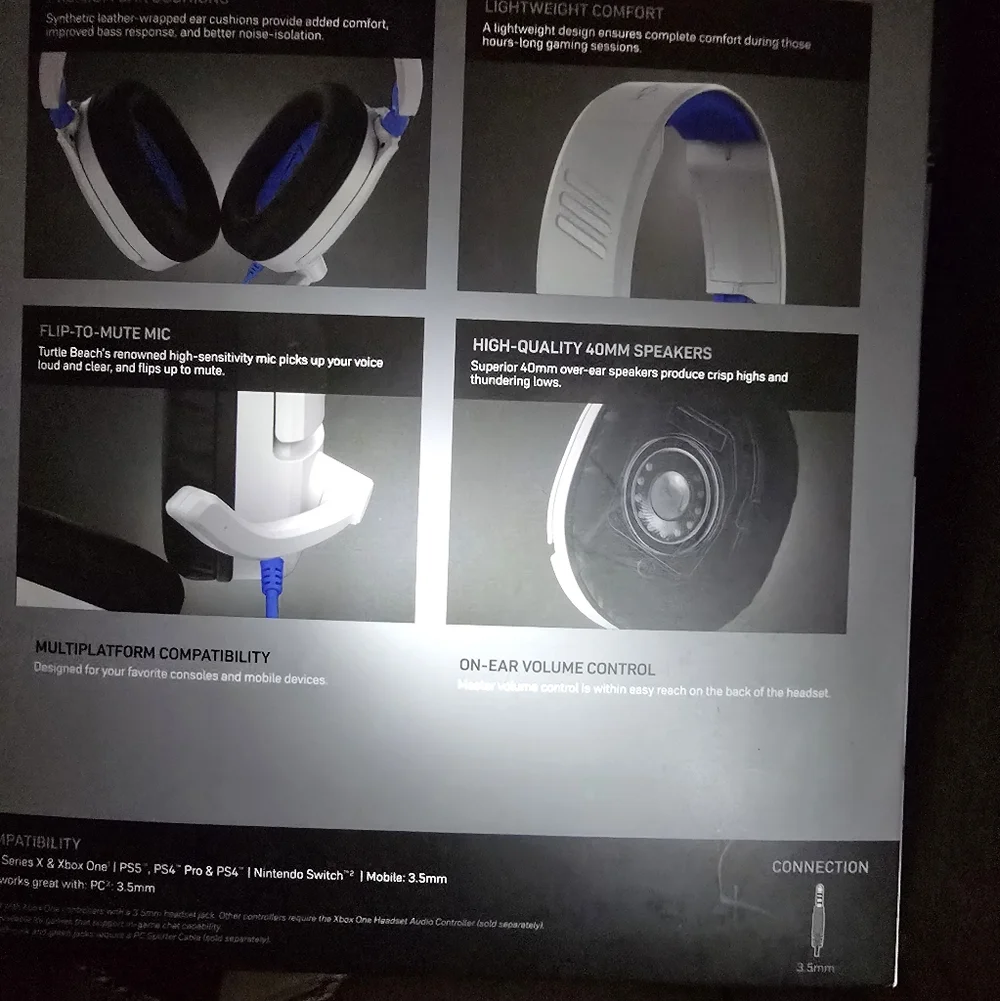 Turtle Beach Recon 70 Wired Gaming Headset - White and Blue